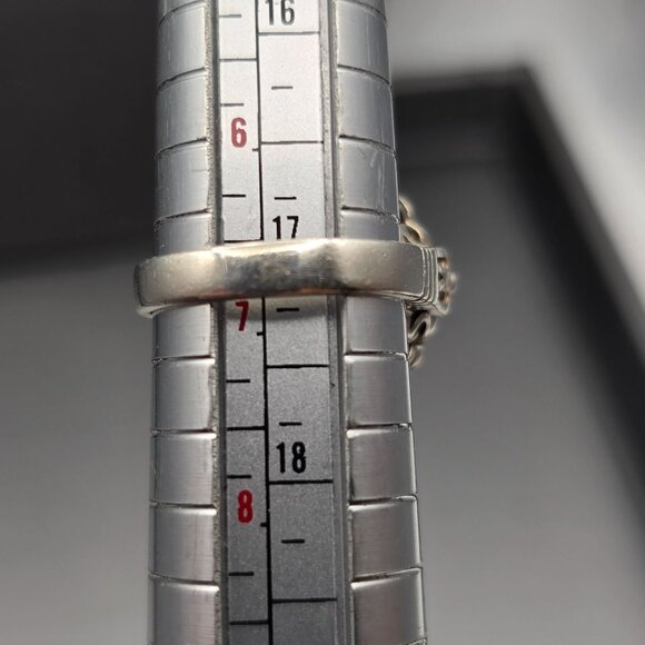 CW Sterling Silver Peach Tourmaline & Marcasite Halo Cathedral Ring Size 7 7.98g - Picture 11 of 13